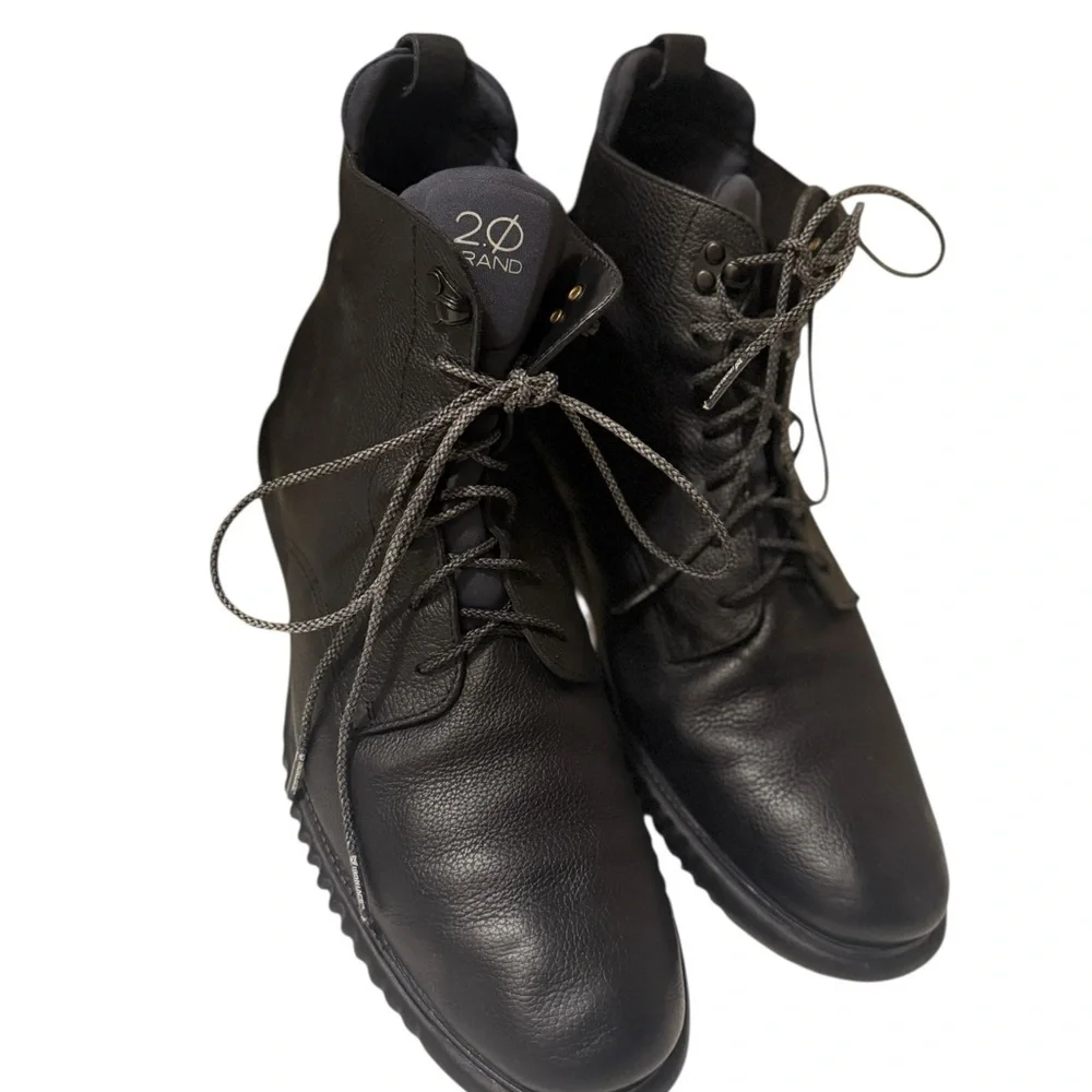 Cole Haan Black pure Leather Lace-Up Boots